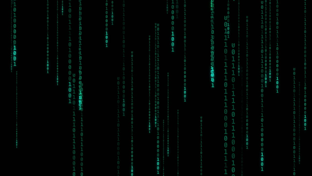 código binario lluvia digital