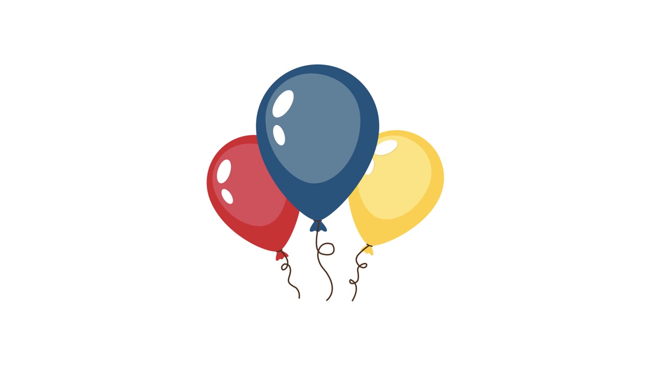 Palloncini colorati animati che appaiono e scompaiono