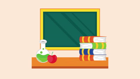 교실에서 책과 튜브 테스트