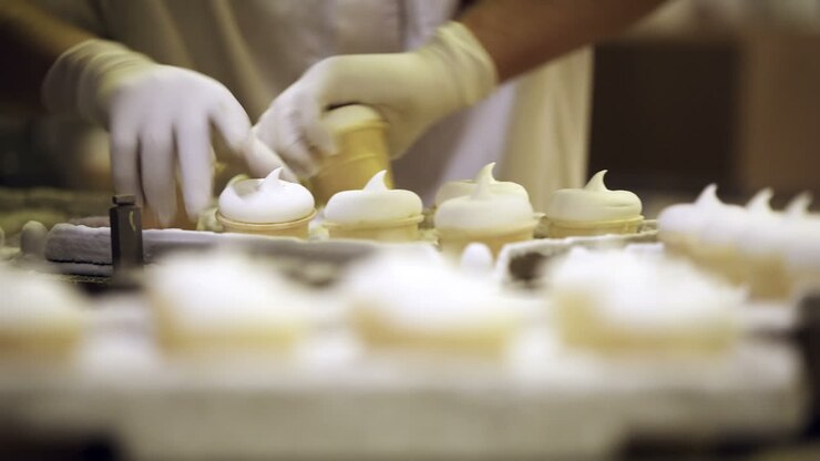 Conveyer with ice-cream