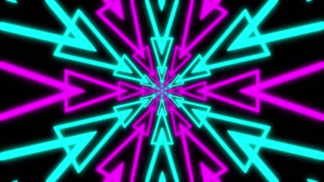 Animation-of-purple-and-green-neon-pattern-moving-in-hypnotic-motion-on-seamless-loop
