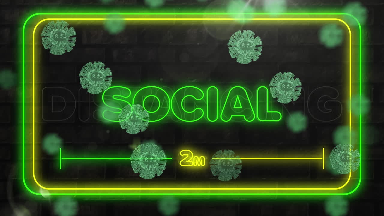 Social distancing text against Covid-19 cells