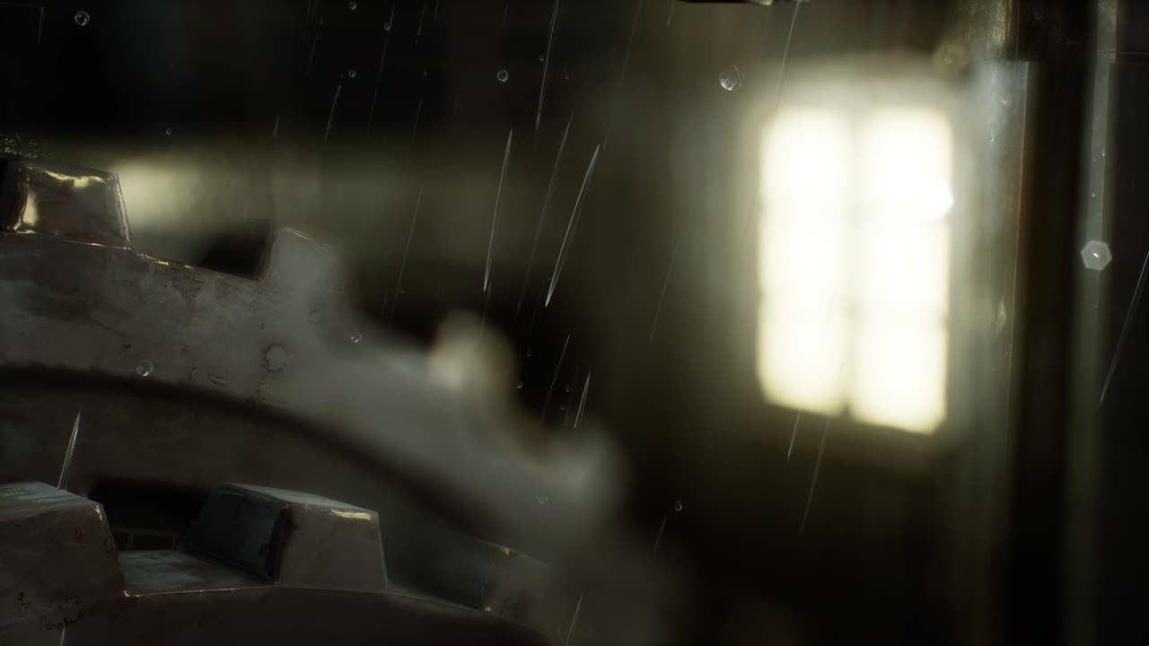 escena urbana en una noche lluviosa