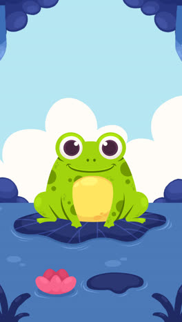 An-animation-of-a-Cartoon-cute-frog-illustration