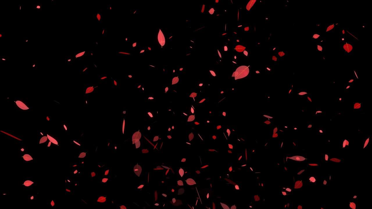 죽은 잎, 빨간 잎, 가을 잎, 어나오는 입자, 모션 그래픽