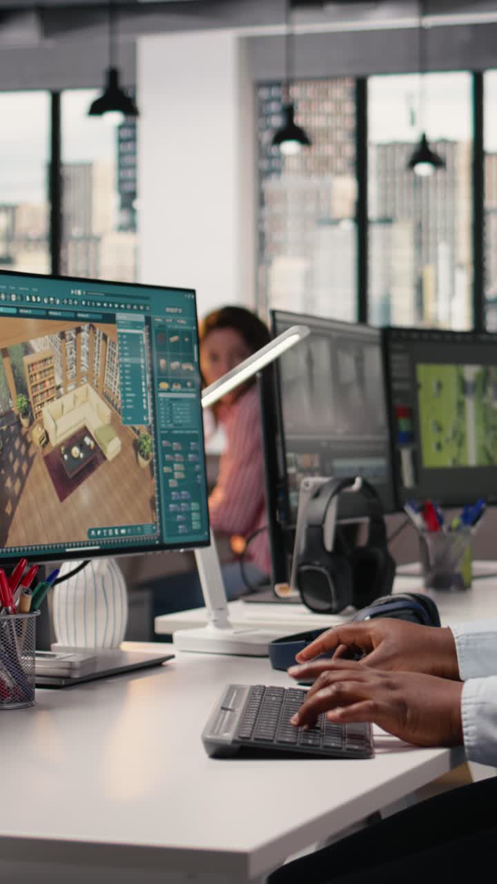 Vertical Video Architectural Developer Using Cad Software To Develop Detailed Floor Plan