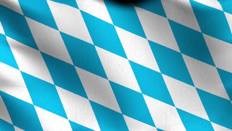 seamless loop 4k vdo. flag of bavaria, germany. 3d rendering illustration of waving sign symbol.