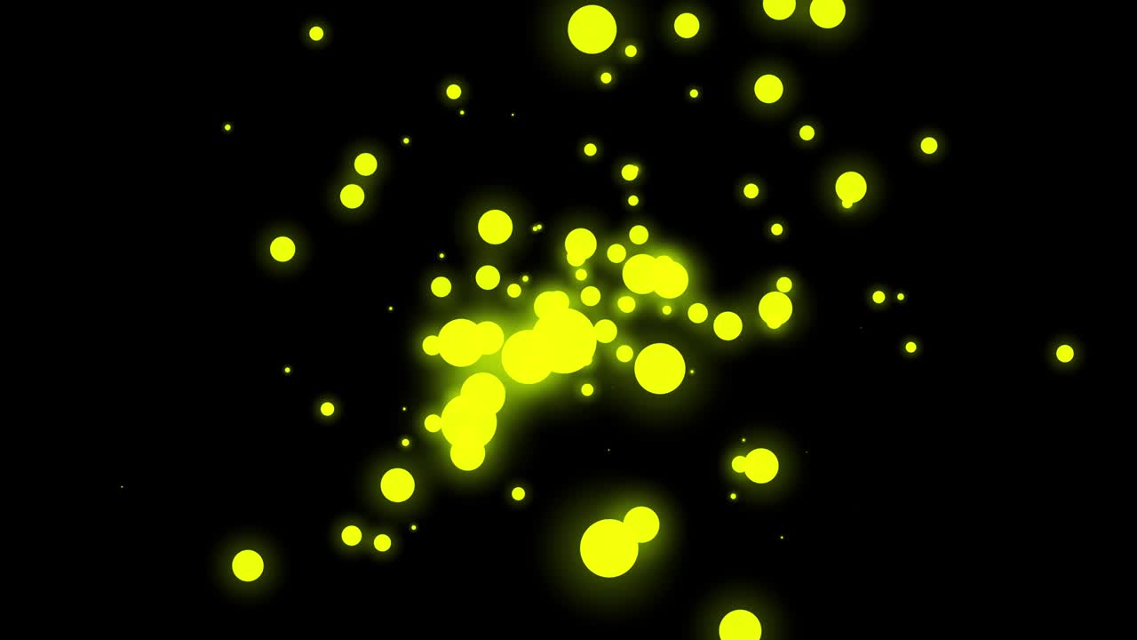 노란색 방울, 추상적인 배경, 은 어두운 배경 위에 상승하는 물 속의 다양한 공기 거품의 매크로, 기름 속의 공기 구들이 물 표면에 머물고, 3d 루프 애니메이션, vj, 4k