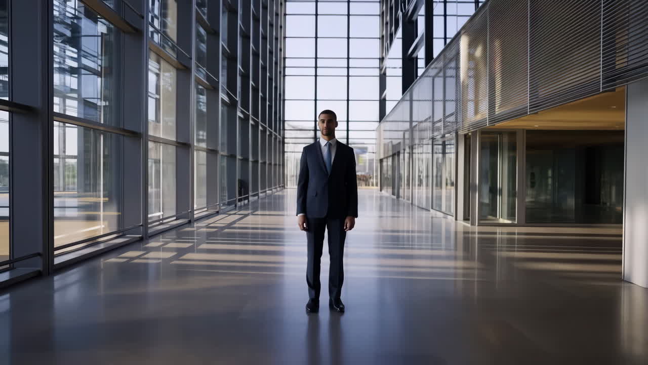Businessman in a modern office building