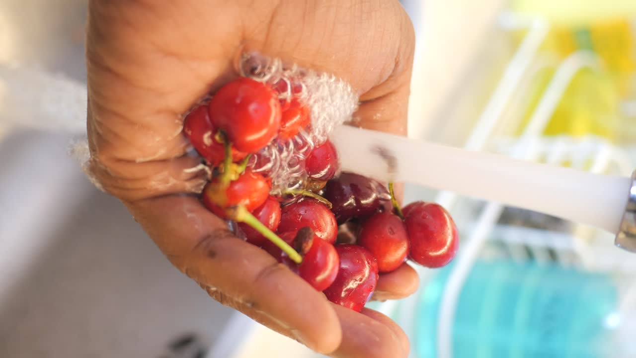 Washing Fresh Cherries