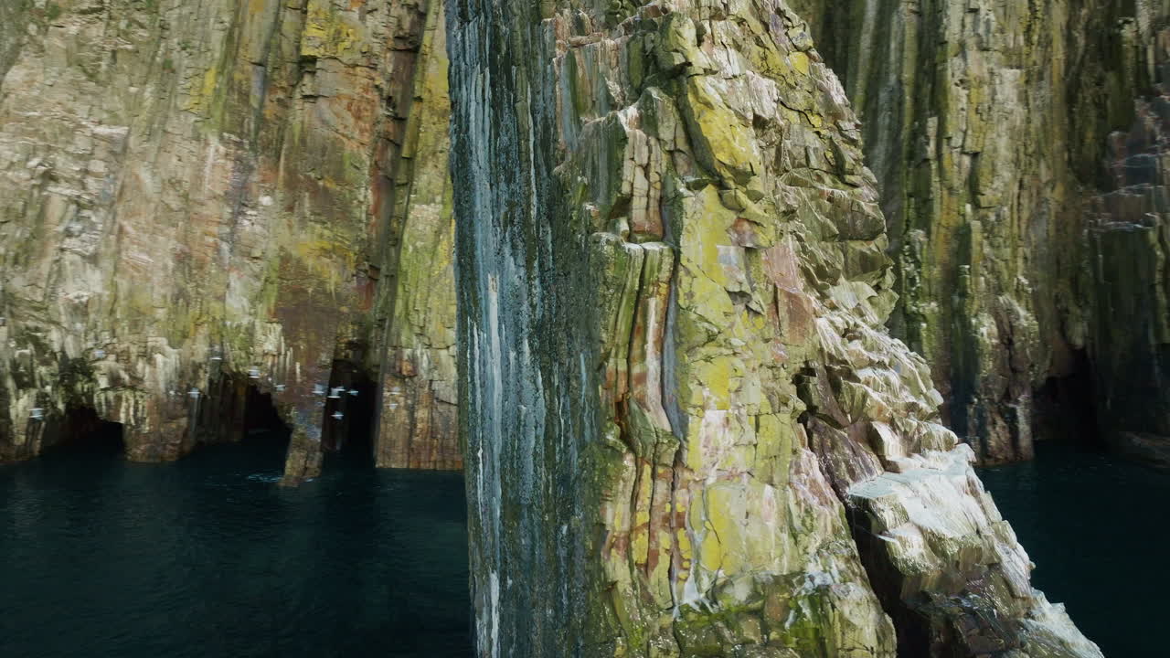 Drone shot of Old Head of Kinsale cliffs, County Cork, Ireland 08