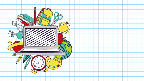 animación de vídeo de regreso a la escuela