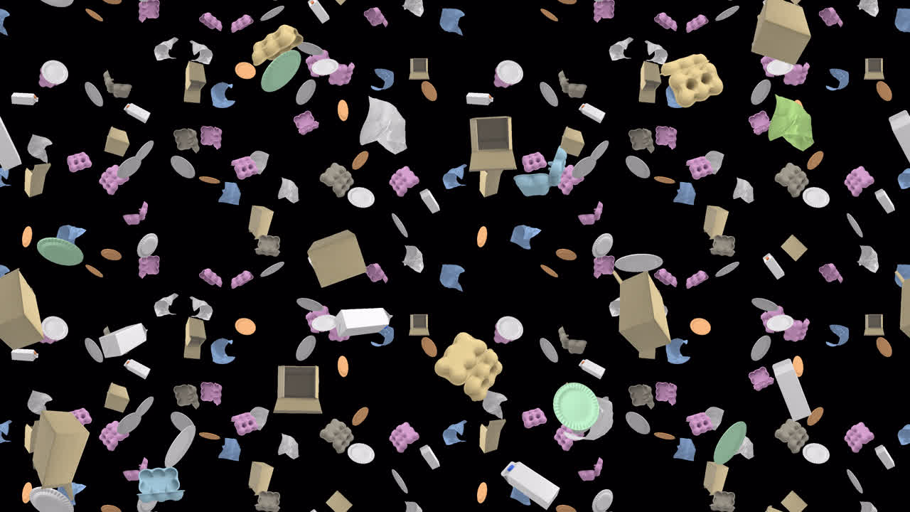 el papel de reciclaje de los residuos del bucle de la baldosa que cae con alfa