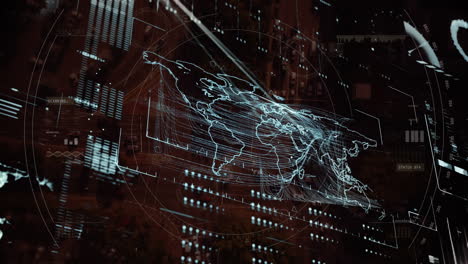 animation of data processing and scanning on screen