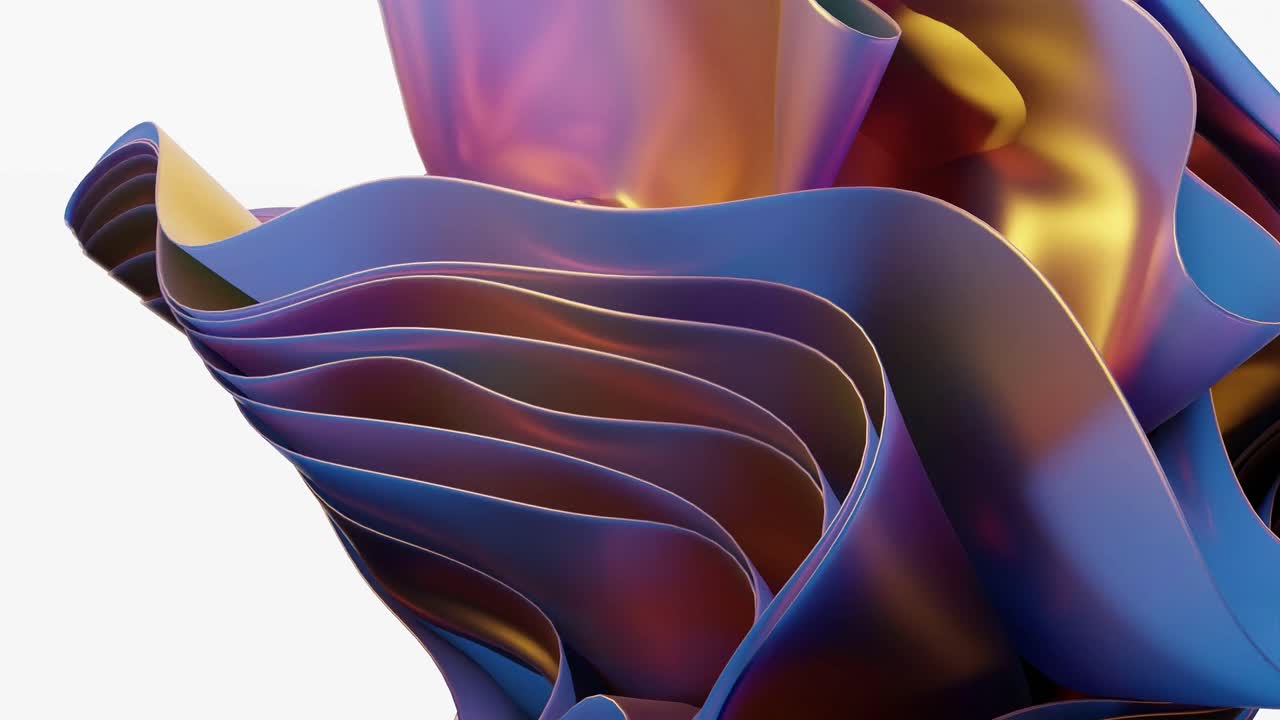 ondas etéreas de color púrpura dorado en fondo blanco