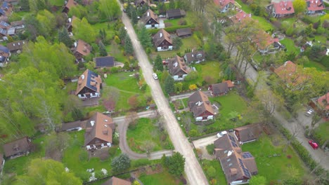 Aerial-photo-of-village-of-Houses-Residential-Drone-Above-View-Summer-Blue-Sky-Estate-Agent