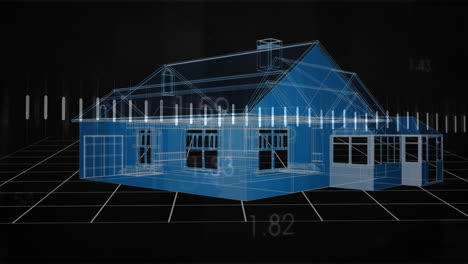 animation of data processing over house