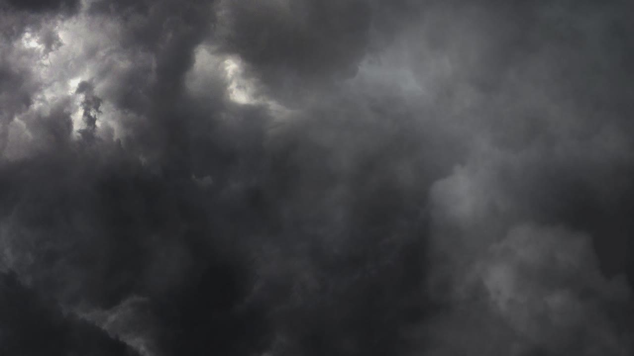 Dark sky with black clouds and  storm