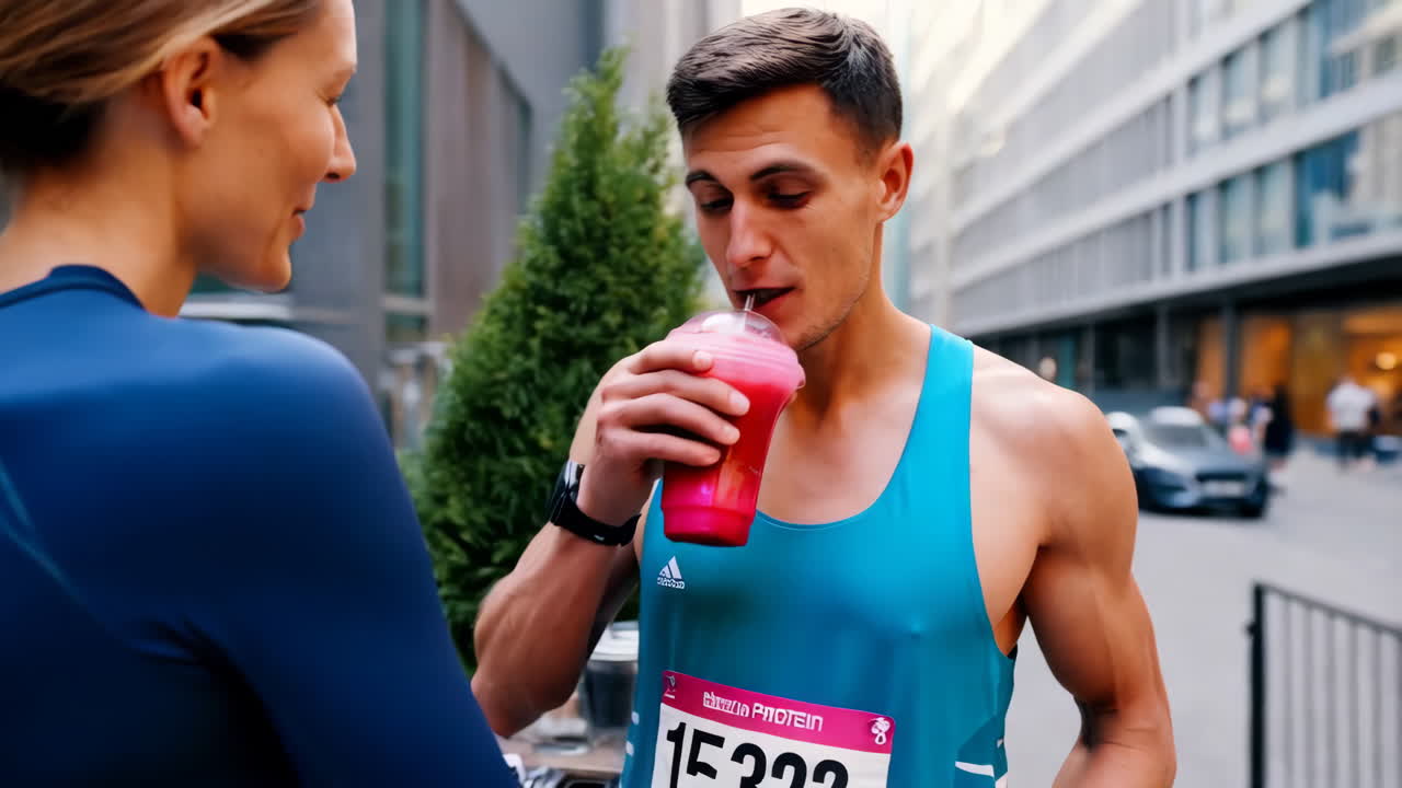 Couple Taking a Break from a Marathon