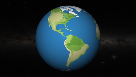 animation of earth rotating and zooming into bogotá