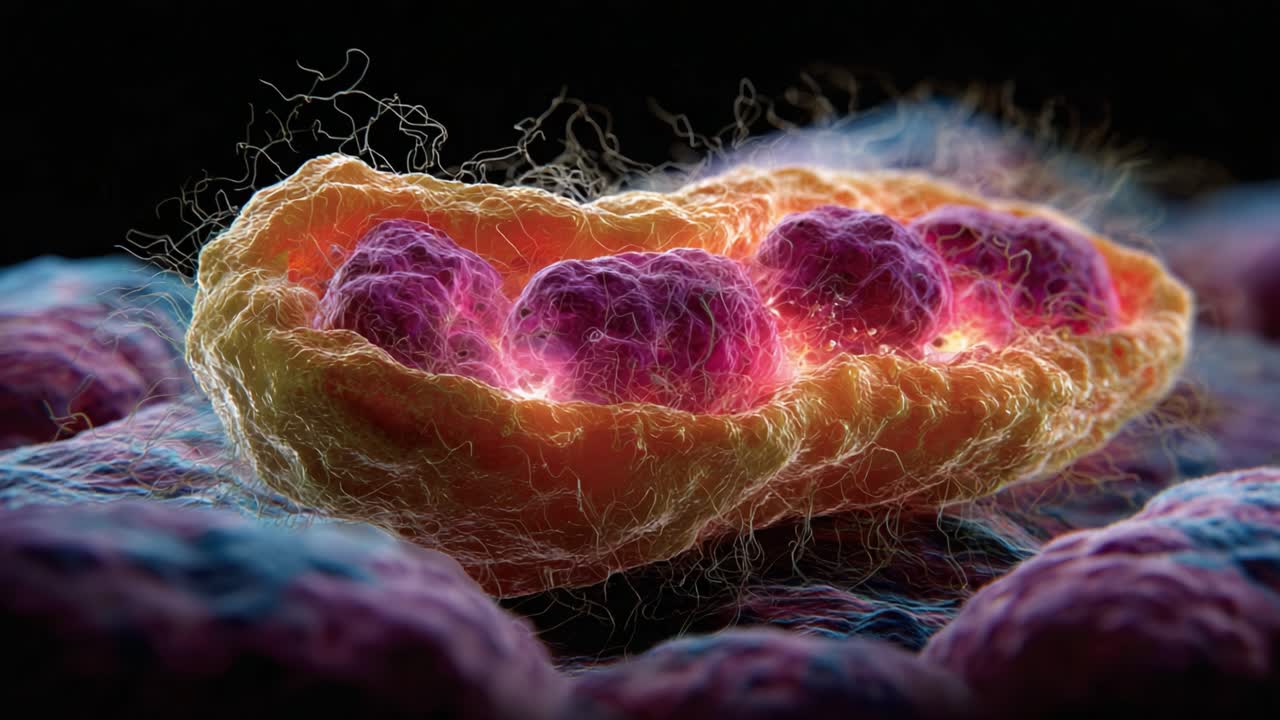 Microscopic Visualization of Cellular Structures Highlighting Intriguing Details of Mitochondrial Function and Energy Production Processes Within Cellular Biology