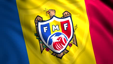 bandera de moldavia con el emblema de la fmf
