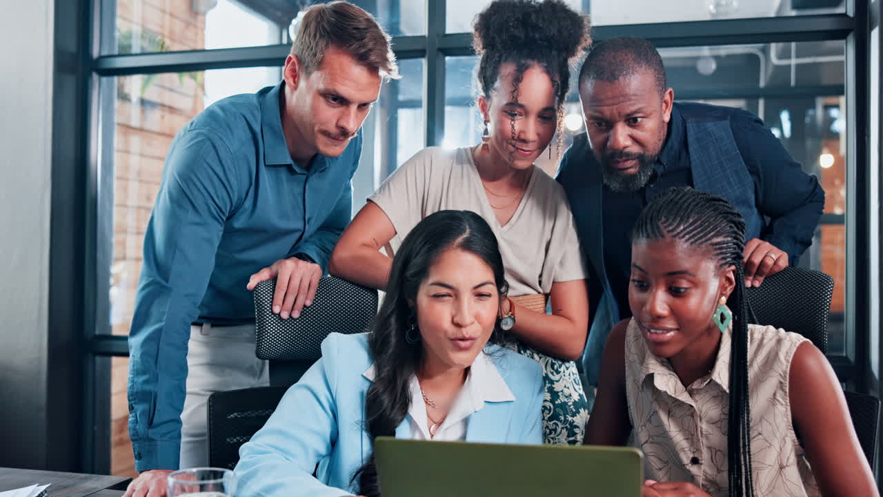 Happy Diverse Business Team Celebrating Success