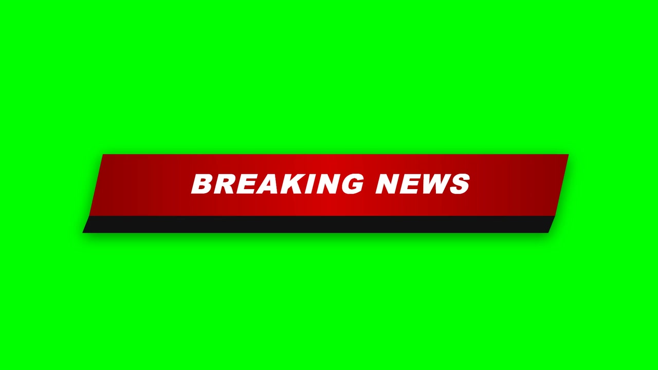 Breaking News Lower Third Graphic Animation on Green Screen