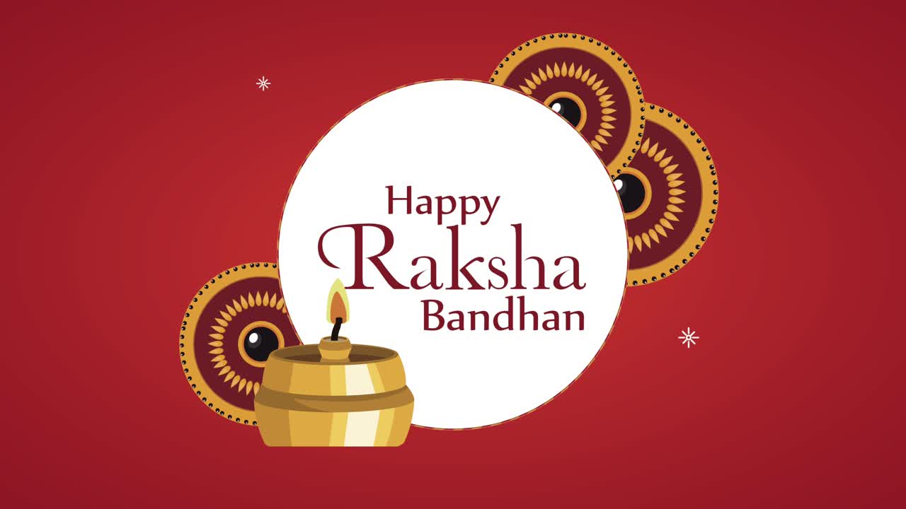 happy raksha bandhan scritte con braccialetti e candele