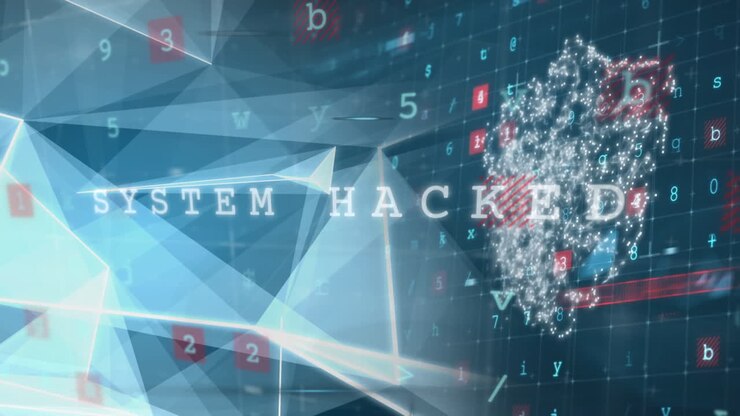Animazione di un lucchetto di sicurezza online con elaborazione dati in sottofondo.