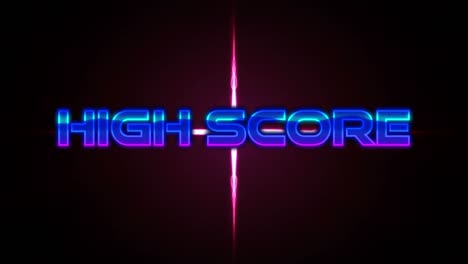 animation of high score text over glowing light on black background