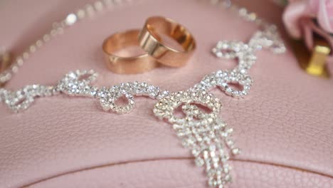 dreamy photo of gold ring and necklace