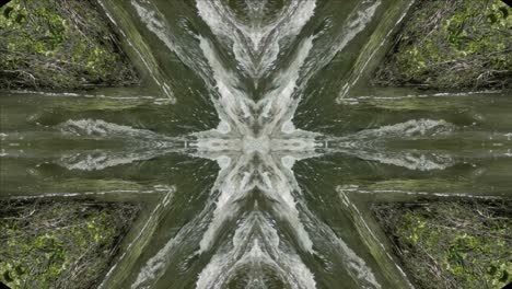 Kaleidoscope-from-Nature-Shots,-Wissahickon-Creek