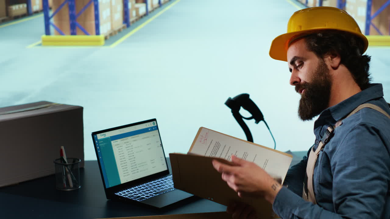 gerente de exportación que crea una factura para el envío de carga