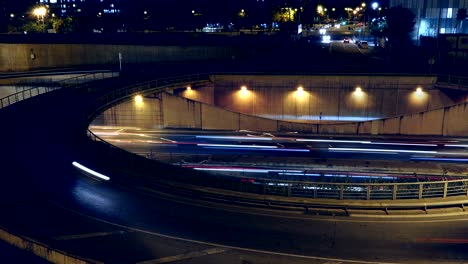 cinemagraph of roundabout above highway.time lapse