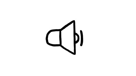 loopable hand-drawn animated speaker sign on white background - 4k motion graphic