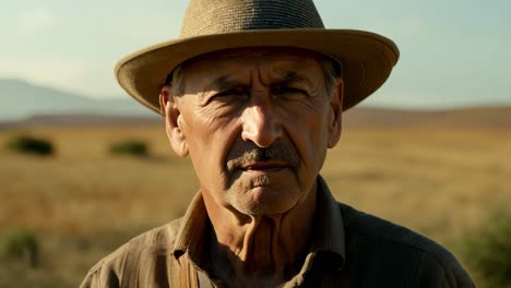 retrato de un viejo granjero