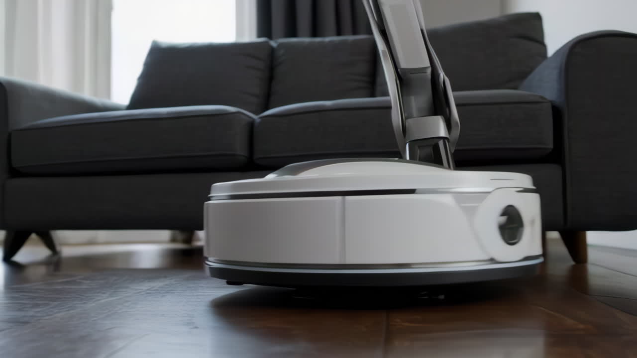 Robot Vacuum Cleaning a Living Room