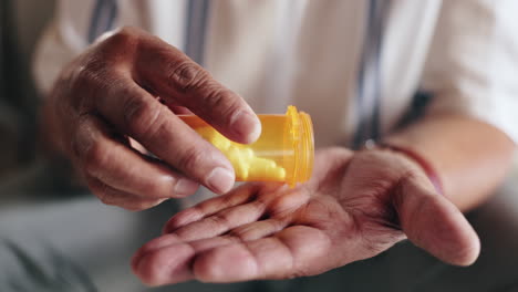 elderly person taking medication