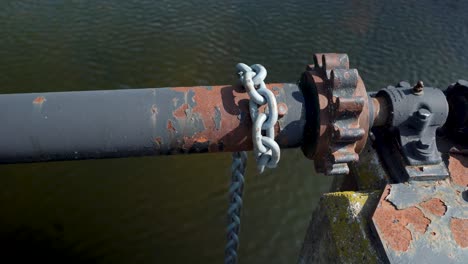 anchor chain in a lake stock video footage iron