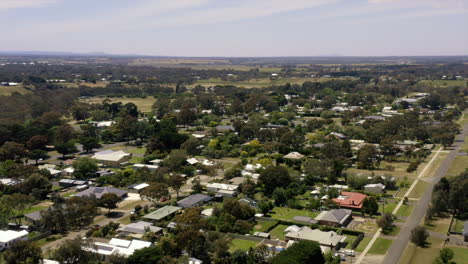 aerial small country township of inverleigh, victoria australia