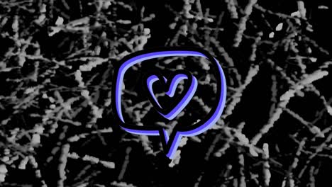 Animation-of-neon-heart-icon-over-textured-background