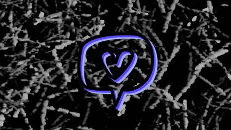 animación del icono de corazón de neón sobre un fondo texturizado