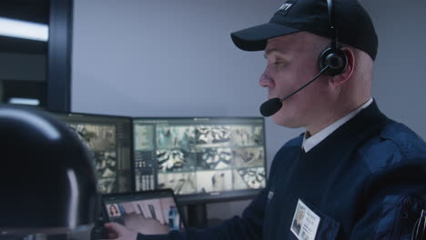 security guard monitoring in control room