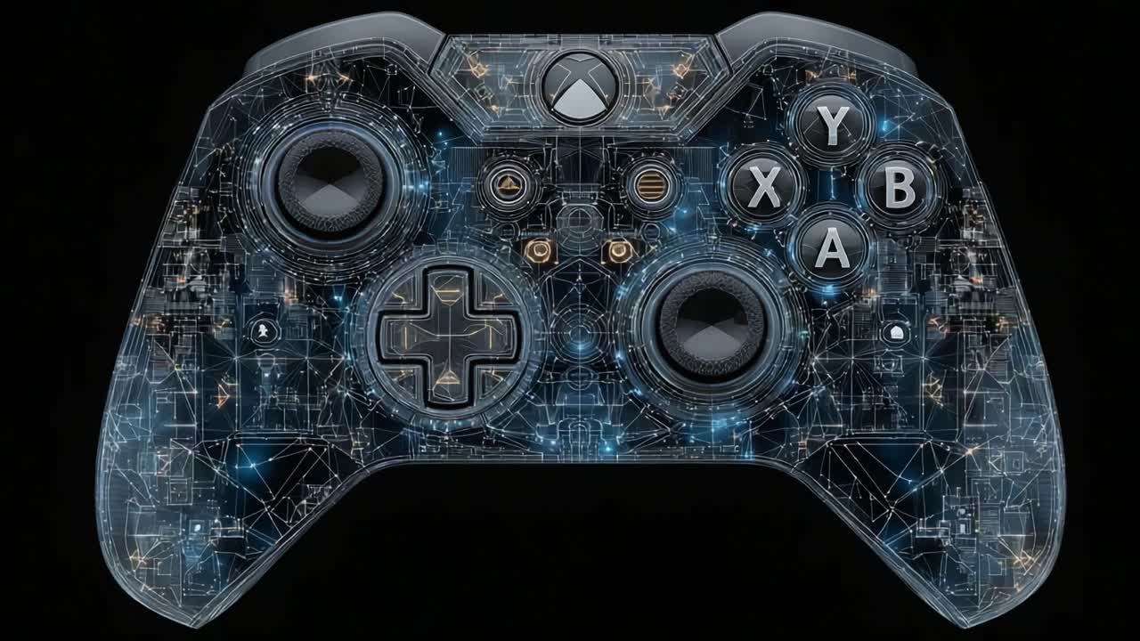 Un viaggio di trasformazione: Esplorando le variazioni di design futuristiche di un controller di gioco, evidenziando tecnologia all'avanguardia ed effetti visivi