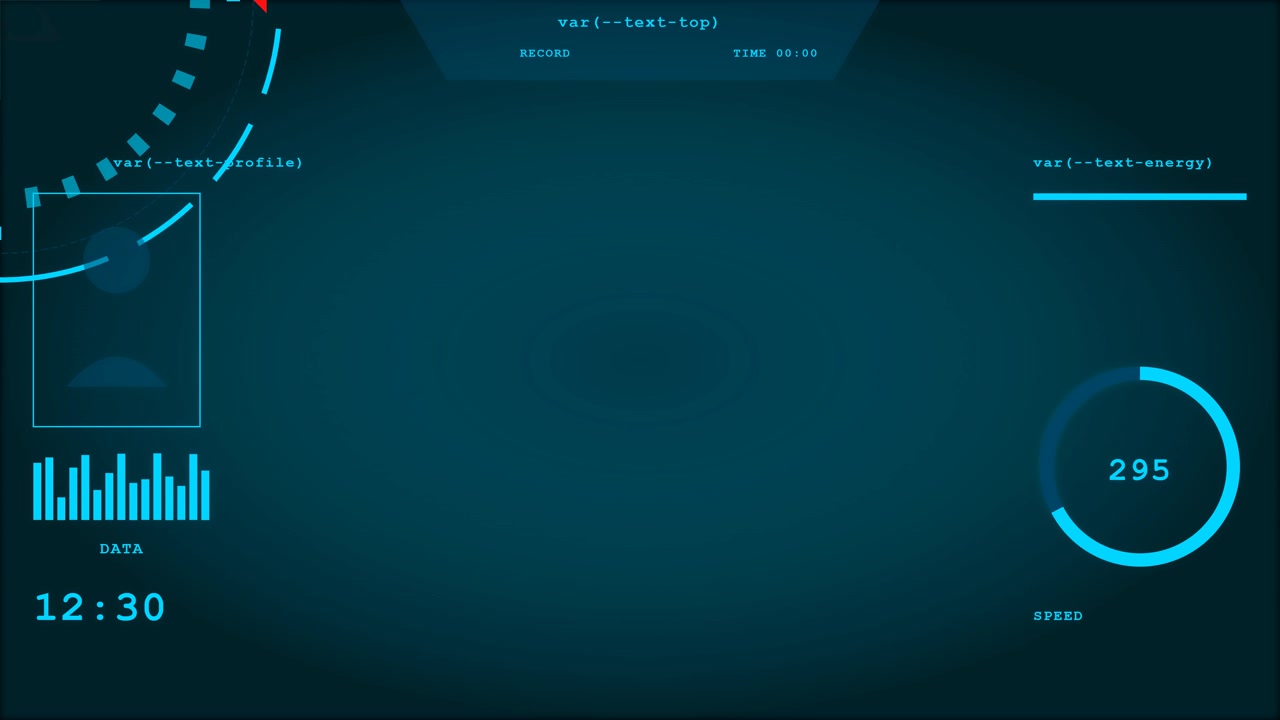 Futuristic Digital HUD Interface with Dynamic Speed Gauge