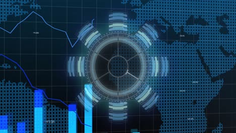 animación del procesamiento de datos científicos sobre un fondo oscuro