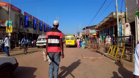 busy street scene in an african city