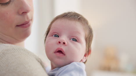 Love,-mother-and-baby-in-nursery-for-cuddle