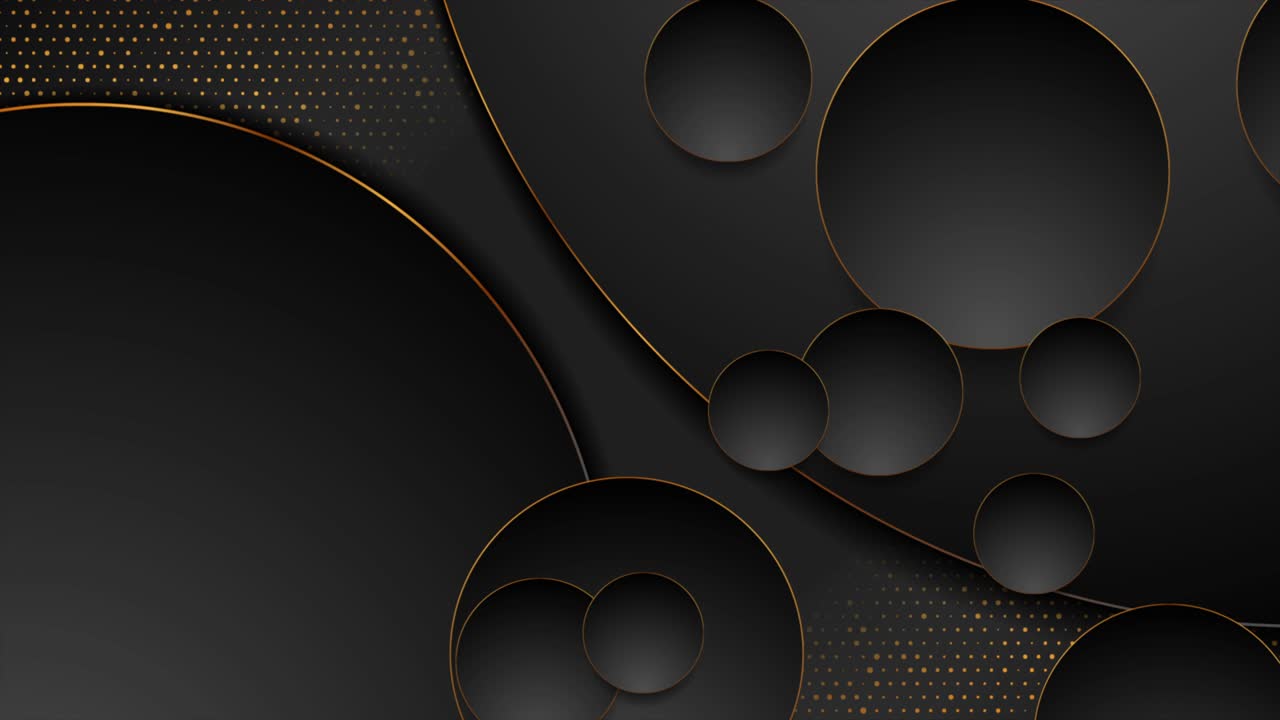 Luxury golden geometric abstract motion background with circles